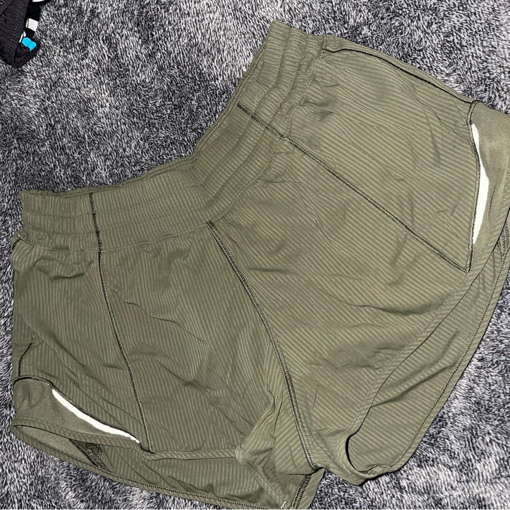 Olive lululemon shorts